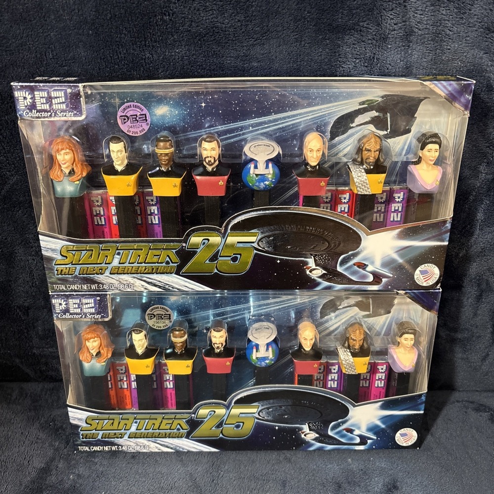 2 Star Trek TNG 25th Anniversary PEZ Collector Set 8 Dispensers 2012 Limited Ed